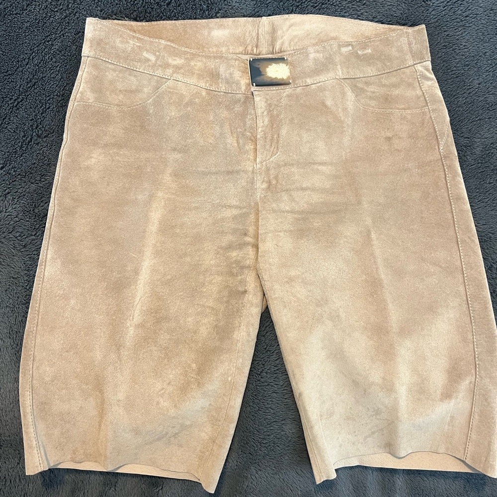 Ecru Women's Cream Suede Bermudas